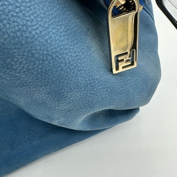 FENDI Blue Suede Nubuck Big Oversized Tote - Picture 6 of 10